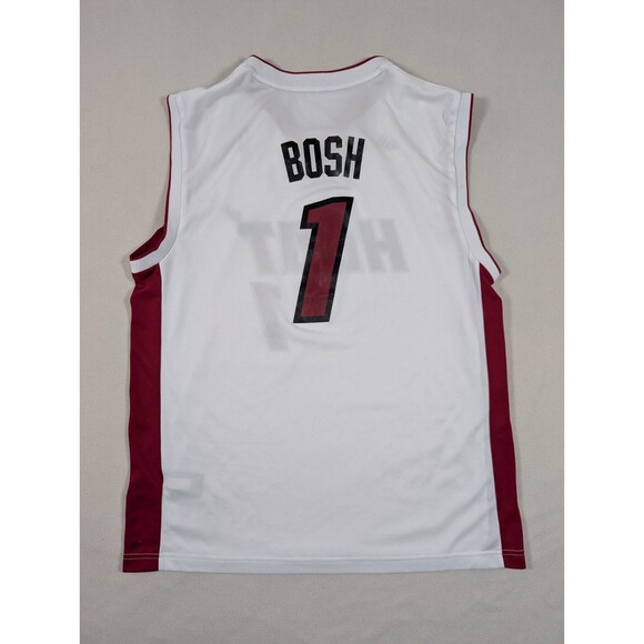 Adidas 2010 Chris Bosh #1 Miami Heat White Home NBA Basketball Jersey Size Large - Picture 3 of 9